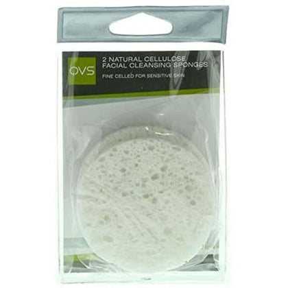 Face Sponge QVS 2523516 Cellulose White (2 uds)