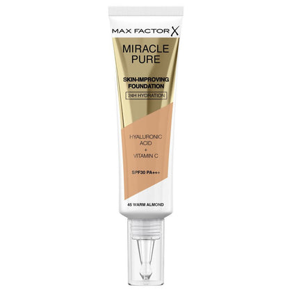 Crème Make-up Base Max Factor Miracle Pure Nº 45 Warm almond Spf 30 30 ml