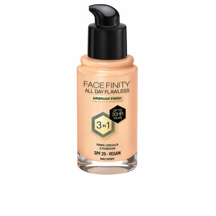 Crème Make-up Base Max Factor Face Finity All Day Flawless 3-in-1 Spf 20 Nº N42 Ivory 30 ml