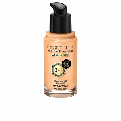 Crème Make-up Base Max Factor Face Finity All Day Flawless 3-in-1 Spf 20 Nº W62 Warm beige 30 ml