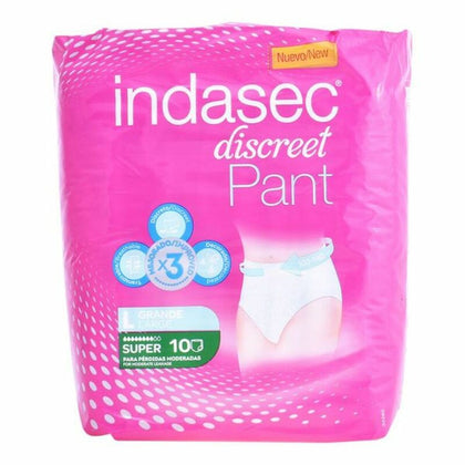 Incontinence Nappies Pant Super Talla Grande Indasec 3821866 (10 uds)